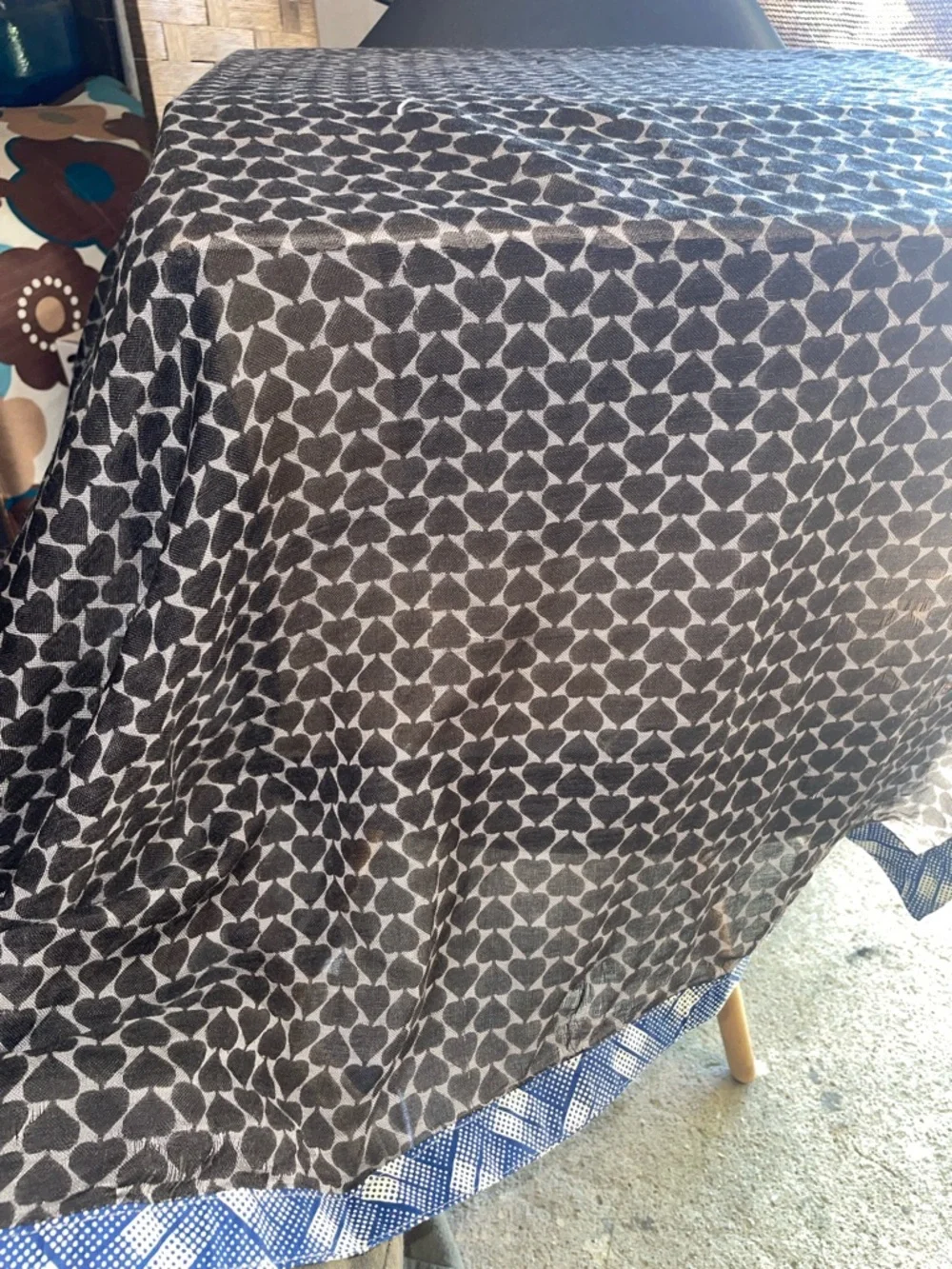 Black Patterned Home Throw Blanket